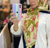 روسری ابریشم توییل وارداتی اصل گل لاله سبز پاستیلی