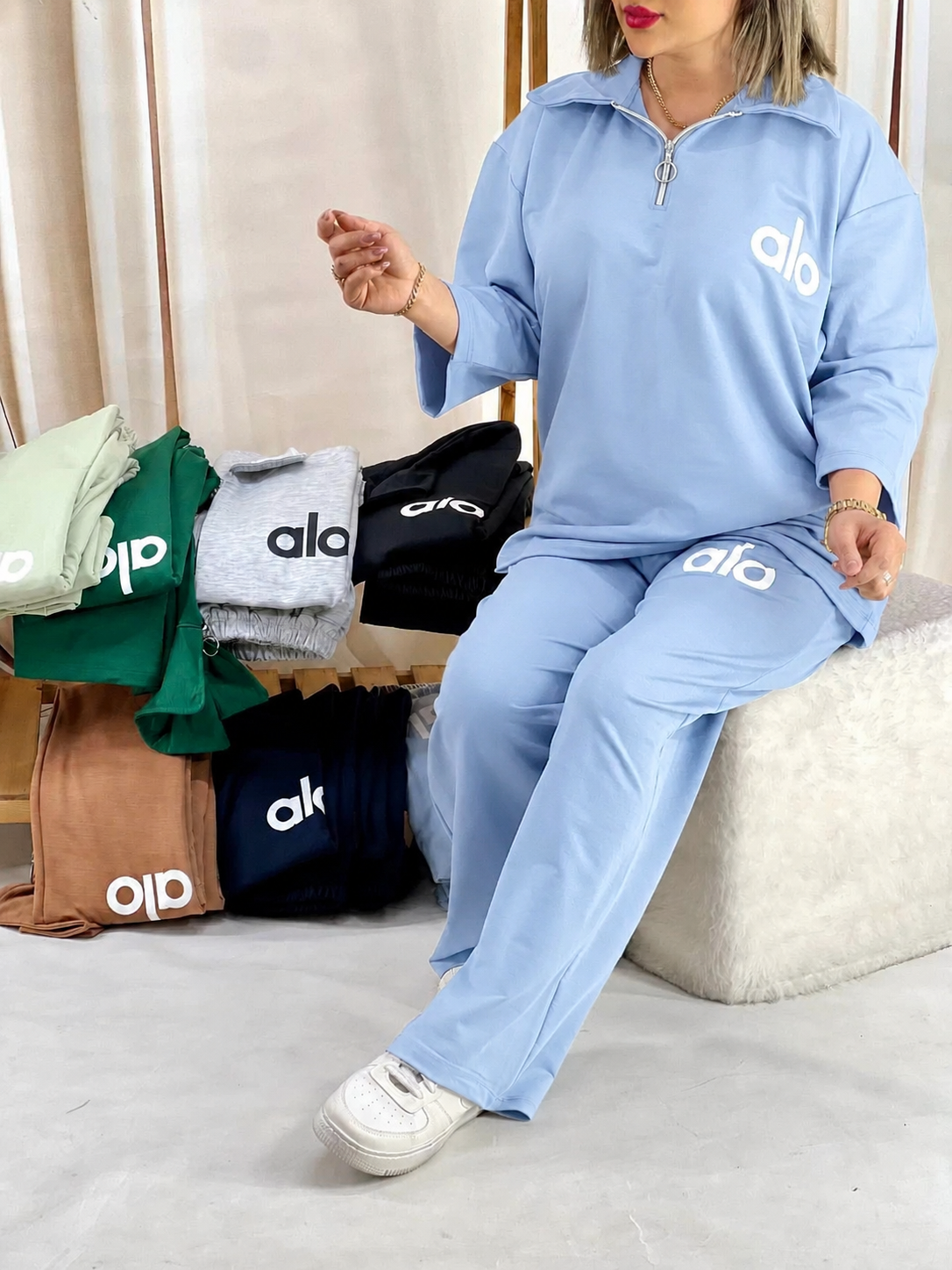 تیشرت باکسی و شلوار alo
